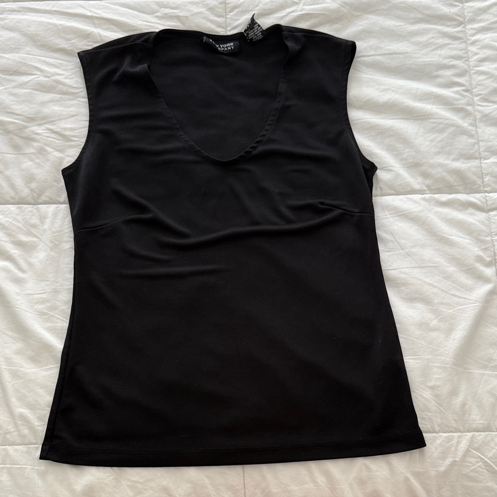 New York & Company Black Sleeveless Blouse